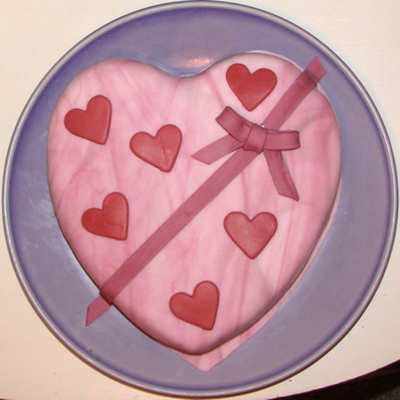 Pink Marble Fondant Valentine Cake