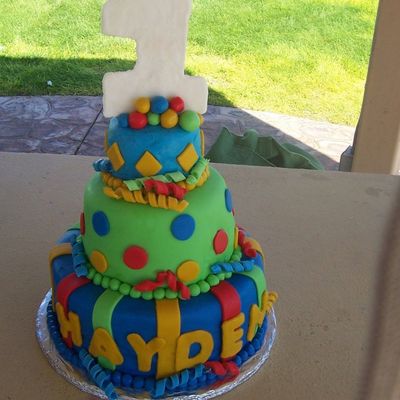 Birthday Cake For 1St Bd Boy- Primary Colors!