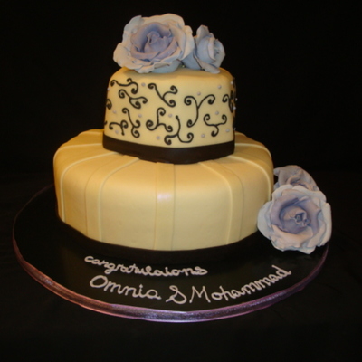 Purple Flower Wedding Cake