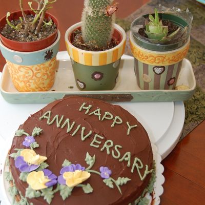 Anniversary Cake With Pansies