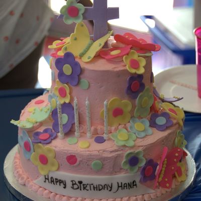 Flowers And Butterflies Cake