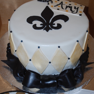 Fleur De Lis And Harlequin Cake