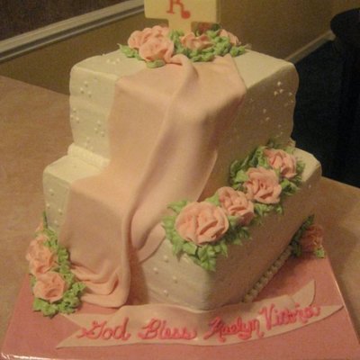 Baby Girl Christening Cake