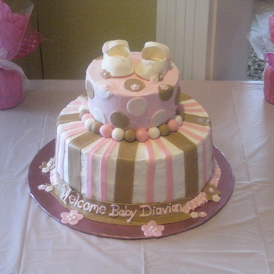 Dots & Stripes Baby Shower Cake