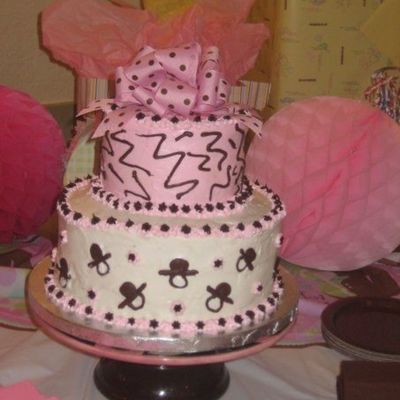 Pink & Brown Shower Cake