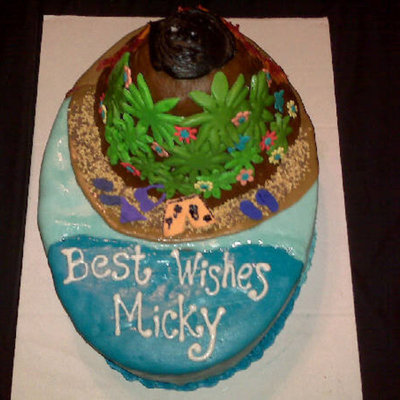 Volcano Bridal Shower Cake