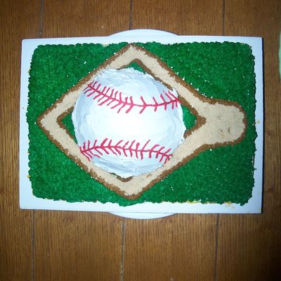 Baseball Diamond With Baseball
