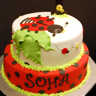 Ladybug Themed Birthday Cake