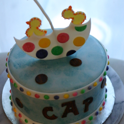 Duck Umbrella Baby Shower Cake