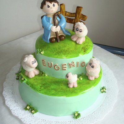 I M Here In Argentina Visiting My In Laws And Got To Decorate My Little Nephew S Baptism Cakeit S Summer Here And Boy Was This Cake Sweat