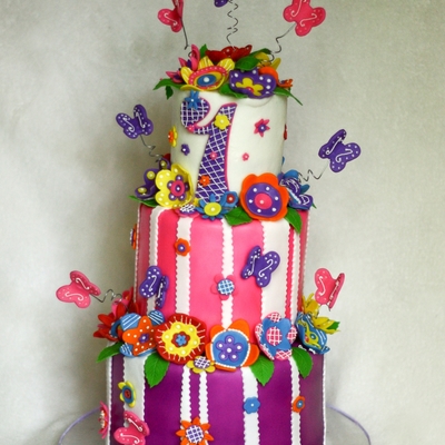 Flower Butterfly Cake