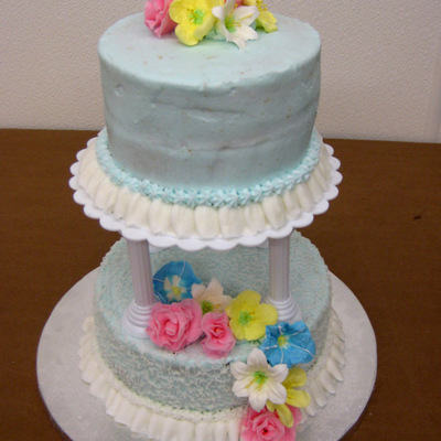 Blue Tiered Wedding Cake