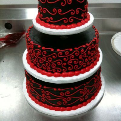Black And Red Wedding Cake