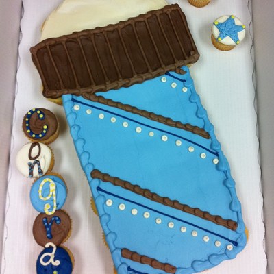 Baby Boy Bottle Cupcake Cake