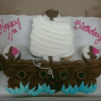 Pirate Ship Cupcake Cake