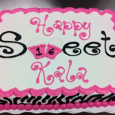 Sweet 16 Cake In Zebra And Pink