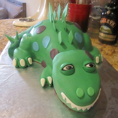 Sculpted Dinosaur Birthday Cake
