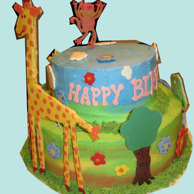 Jungle Animals Birthday Cake
