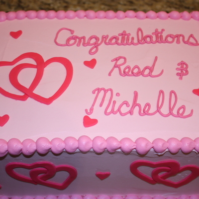 Pink Hearts Wedding Cake