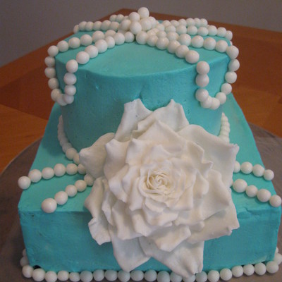 Blue With White Rose