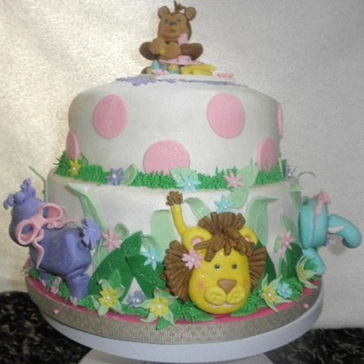 Baby Animal Shower Cake