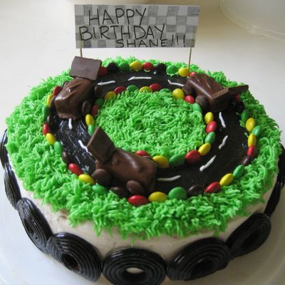 Race Car Track With Chocolate Bar Cars