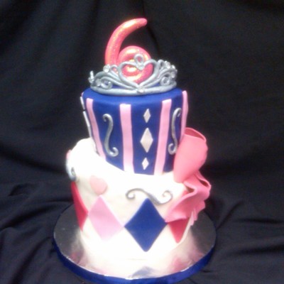 Topsy Turvy Pricess Tiara Cake