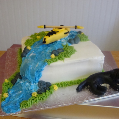 Kayak Birthday Cake