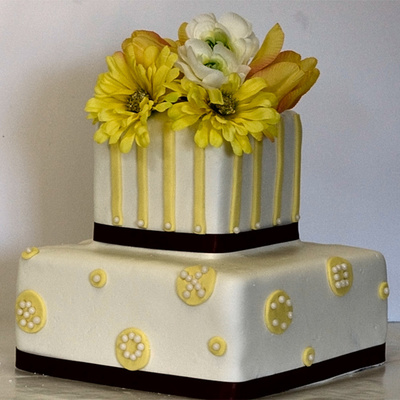 Brown And Yellow Wedding Cake