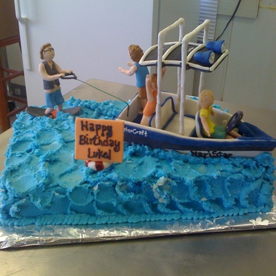 Speedboat Wakeboarding Cake