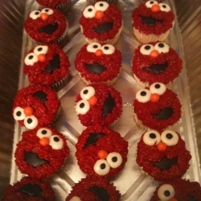 Elmo Cupcakes For Bday Party