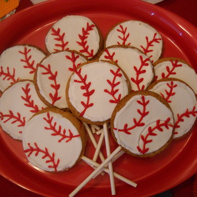 Baseball Cookie Pops