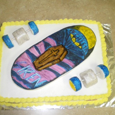 Coffin Drop Skateboard Cake