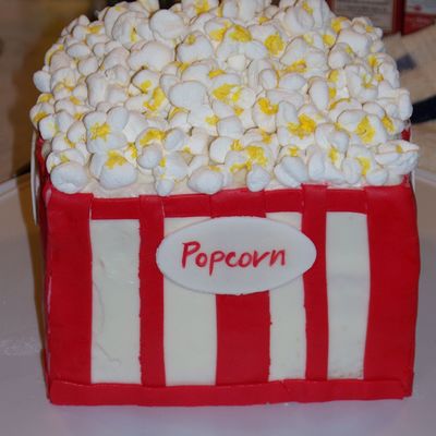 Popcorn Bucket Birthday Cake