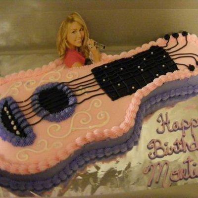 Hannah Montana Themed Guitar Cake