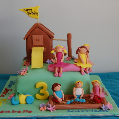 Childrens Cubby House And Playground Cake