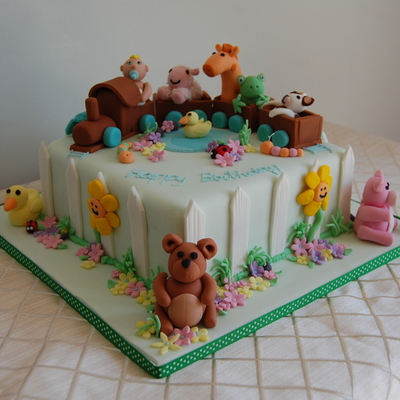 Animal Train Cake