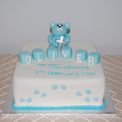 Baby Boy's Christening Cake