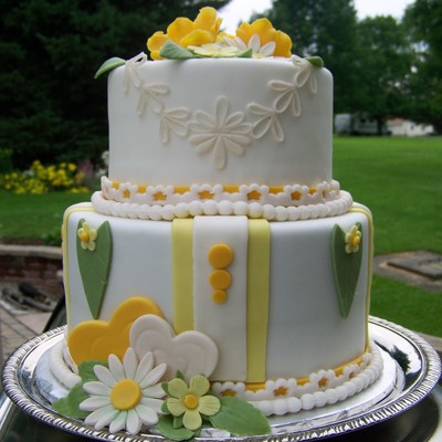 Yellow, White And Green Two Tier
