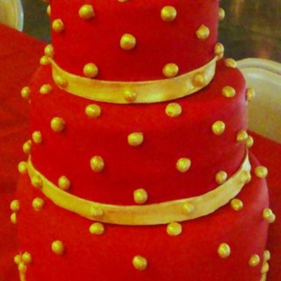 Golden Beaded Cake
