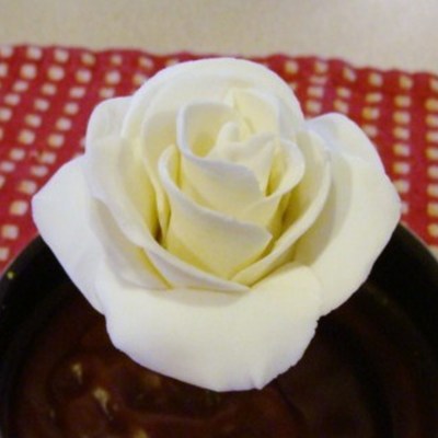 White Gum Paste Rose