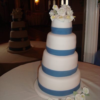 Blue And White Shower