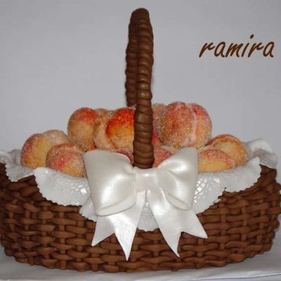 Basket With Peaches