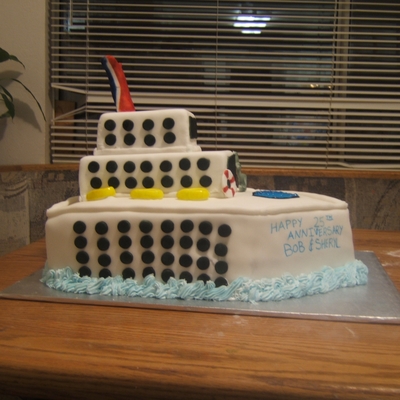 25Th Anniversary Ruise Ship Cake