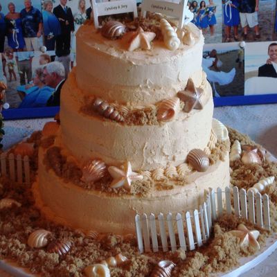 Beach Themed Wedding Cake