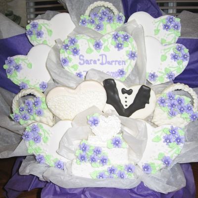 Purple Wedding Cookie Bouquet