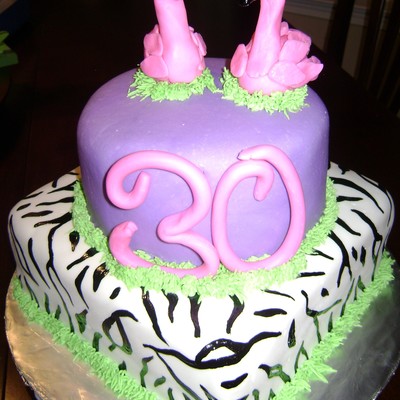 Zebra/flamingo Cake