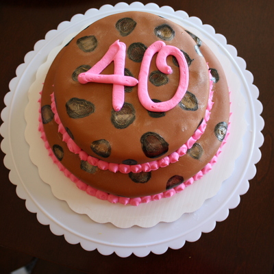 Leopard Print 40Th Birthday Cake