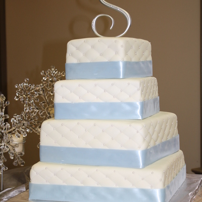 Square Quilted Wedding Cake