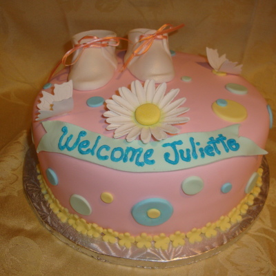 Baby Shower Cake With Booties